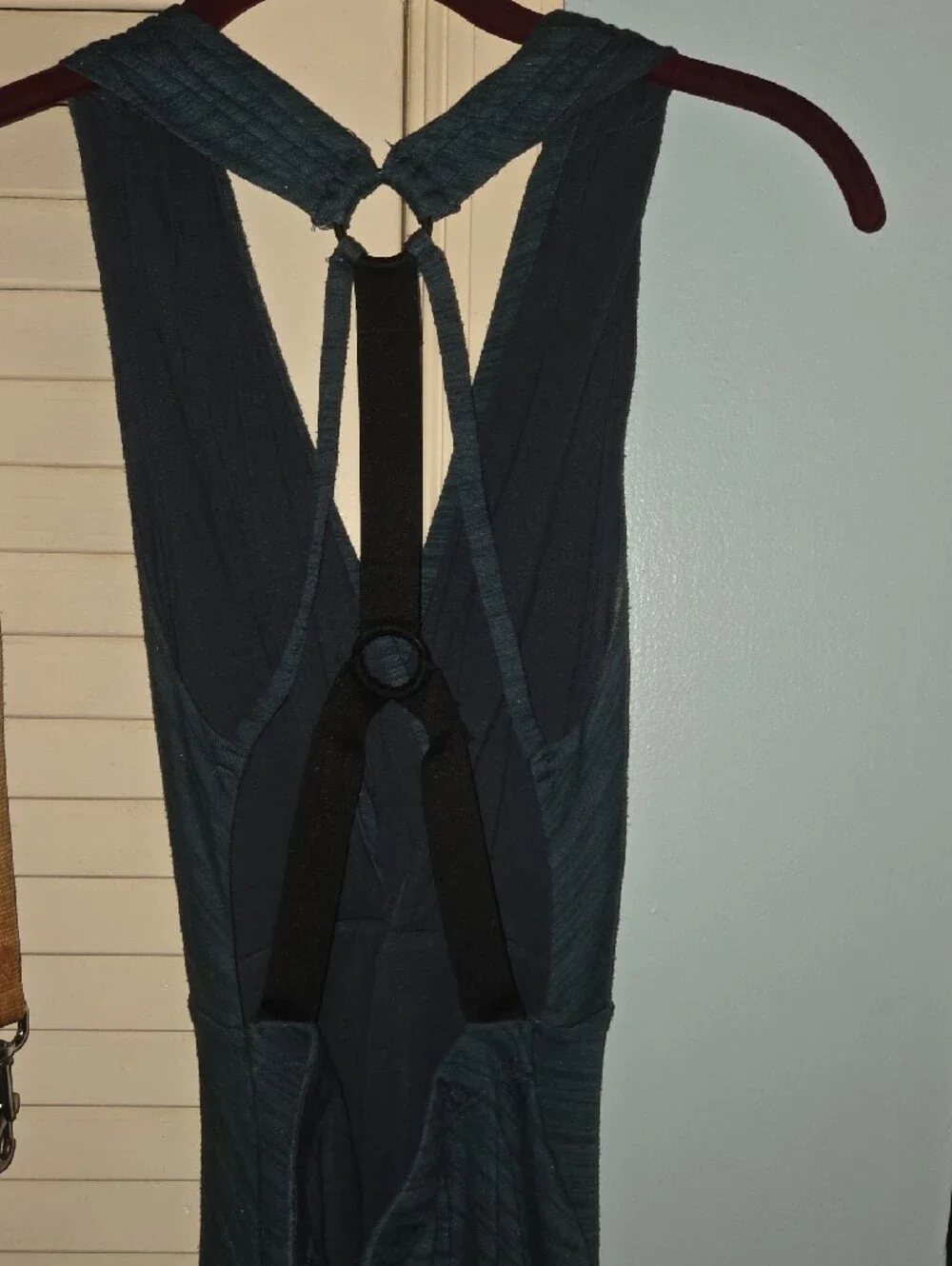 Free People Backless Maxi Dress in Navy Blue Stripe Pattern - Picture 7 of 14